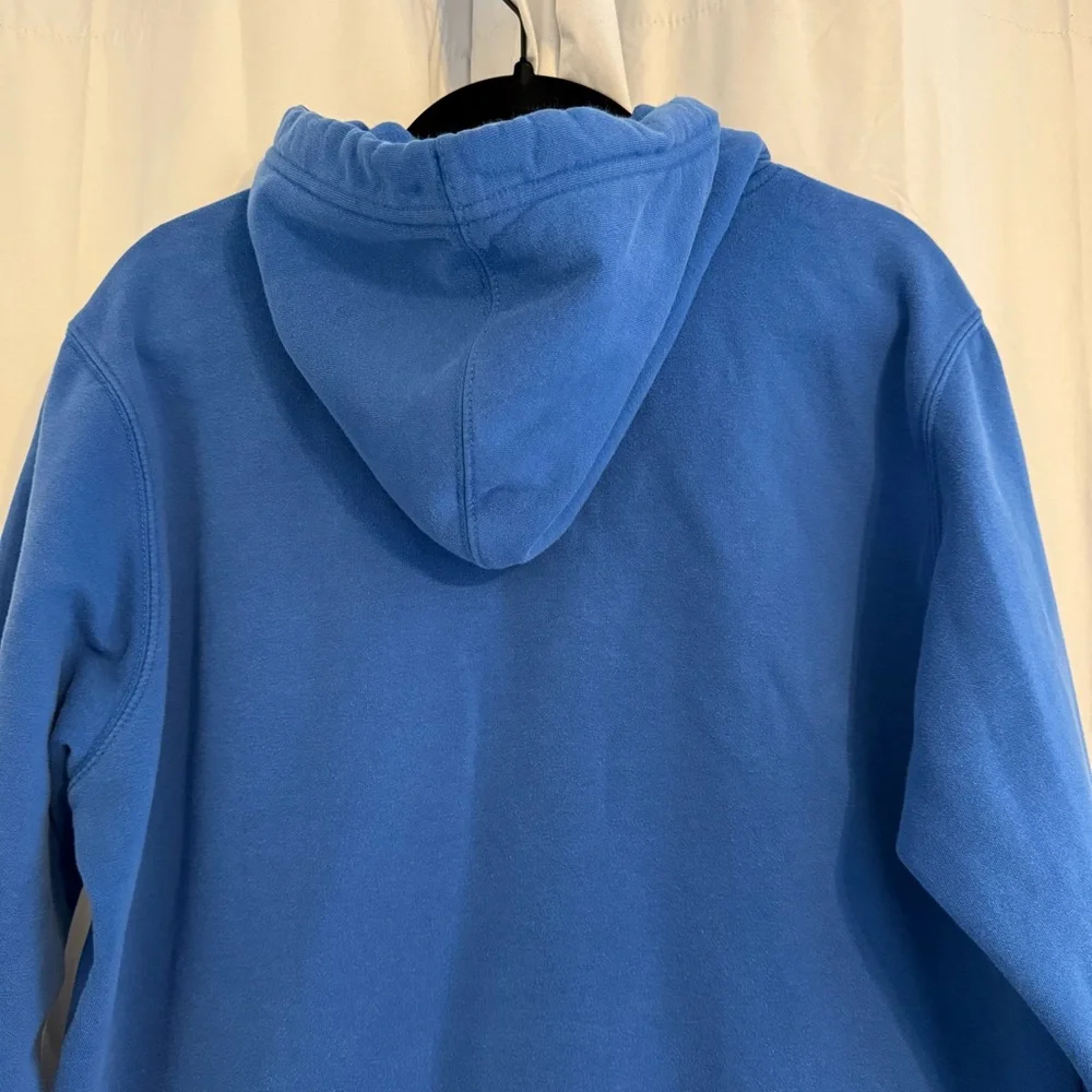 The North Face Blue Logo Hoodie Pullover Fleece Mens Medium - Picture 7 of 13